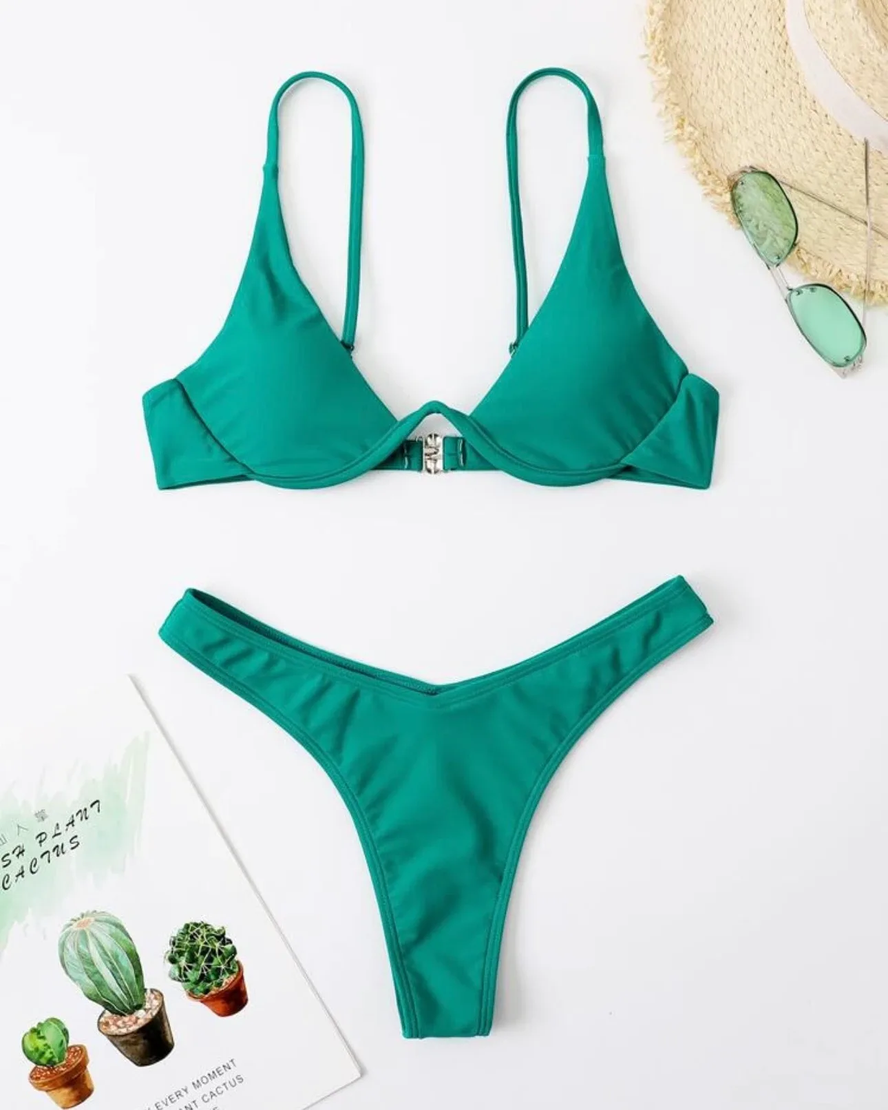 Traje de baño dos piezas esmeralda